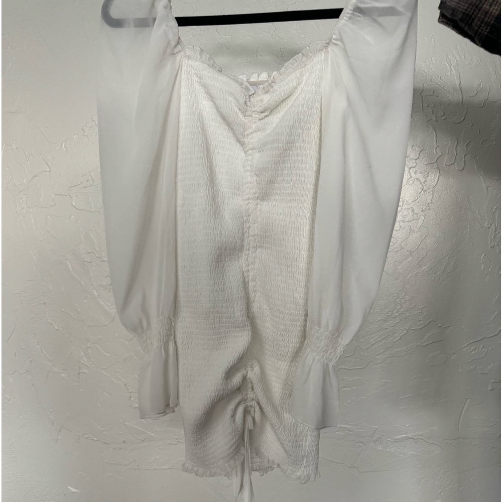 Puffed sheer sleeves  mini dress never worn